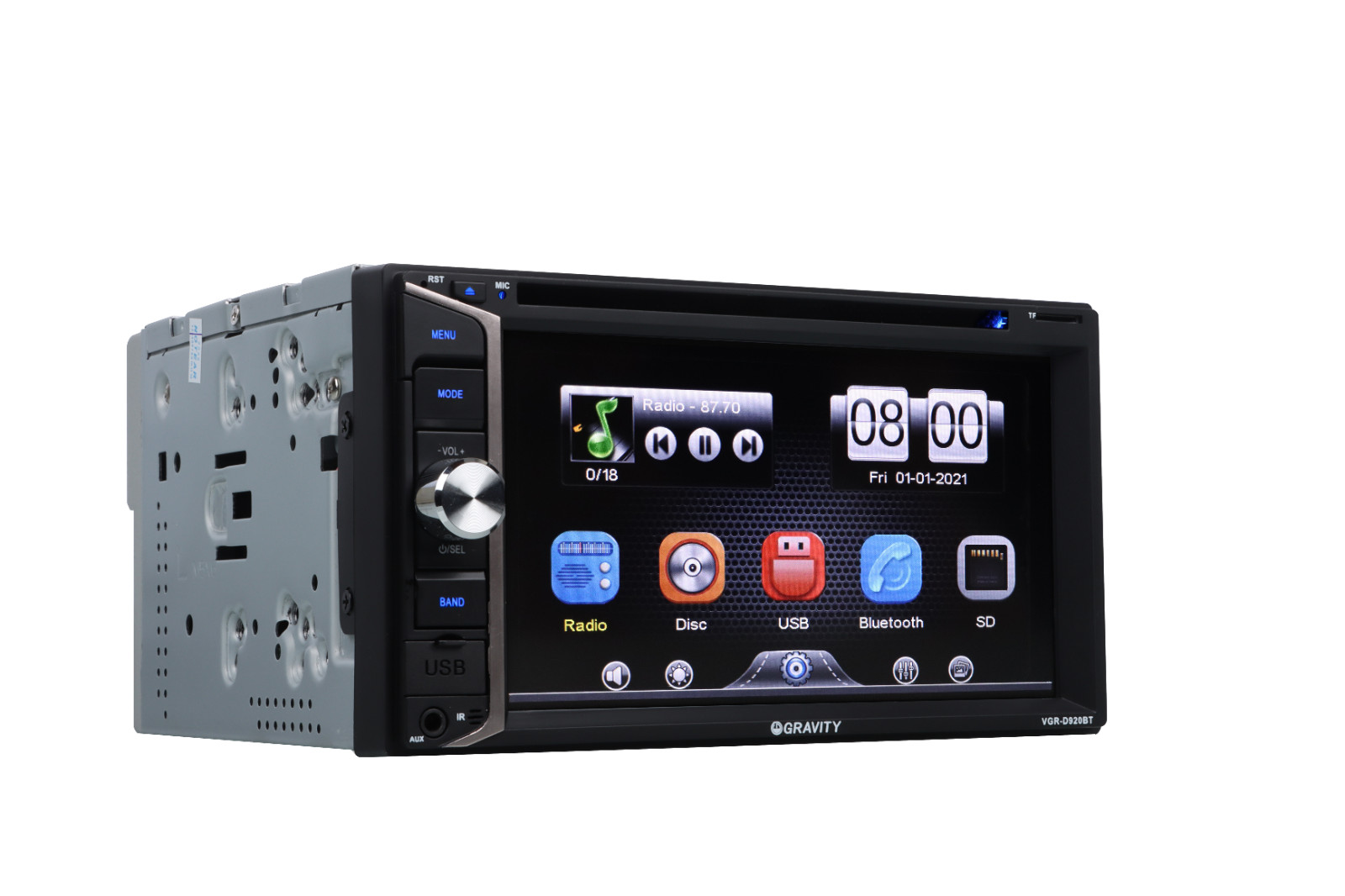 Gravity 6.2″ Car Stereo CD DVD 2Din Receiver w/Bluetooth +License Plate Rear Cam