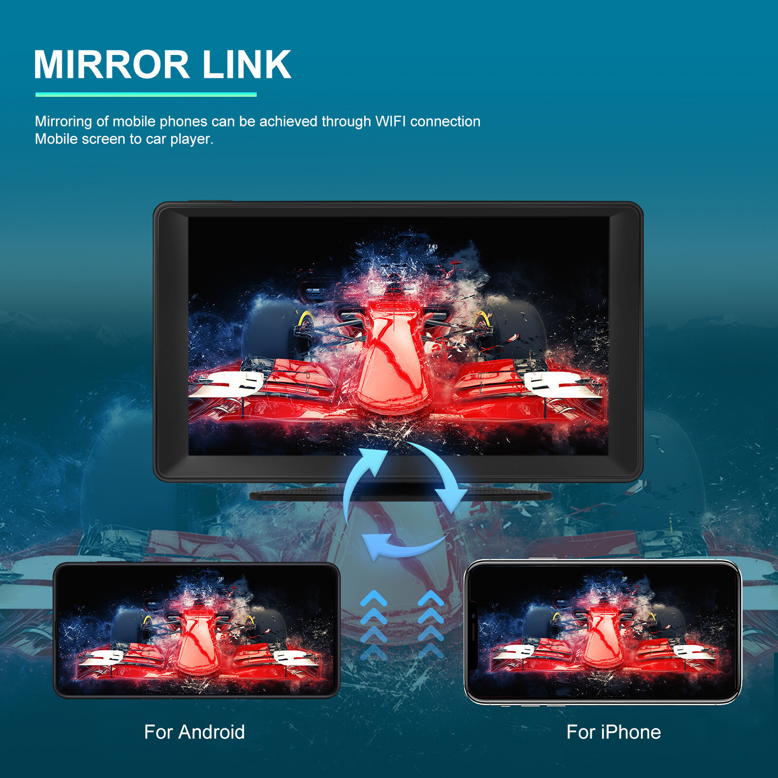 9” Dash Cam Car DVR Camera Video Recorder Portable Monitor Carplay Android Auto