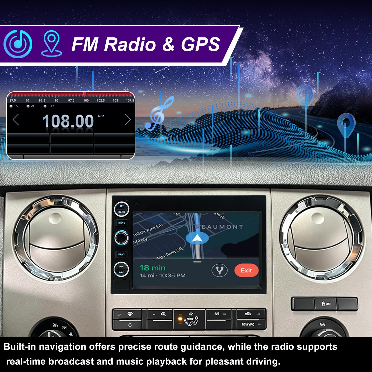 5G WiFi Radio for Ford F150/F250/F350 E-Series, Android Auto & CarPlay