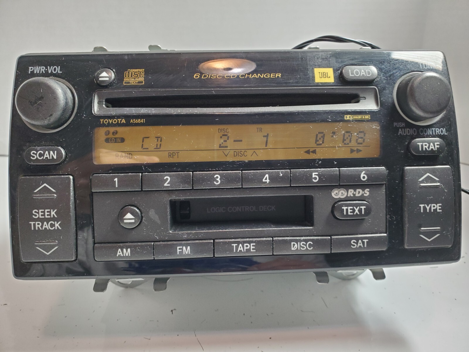 AS-IS OEM Toyota 86120-AA210 6 Disc CD / Cassette Tape Player Double DIN Stereo