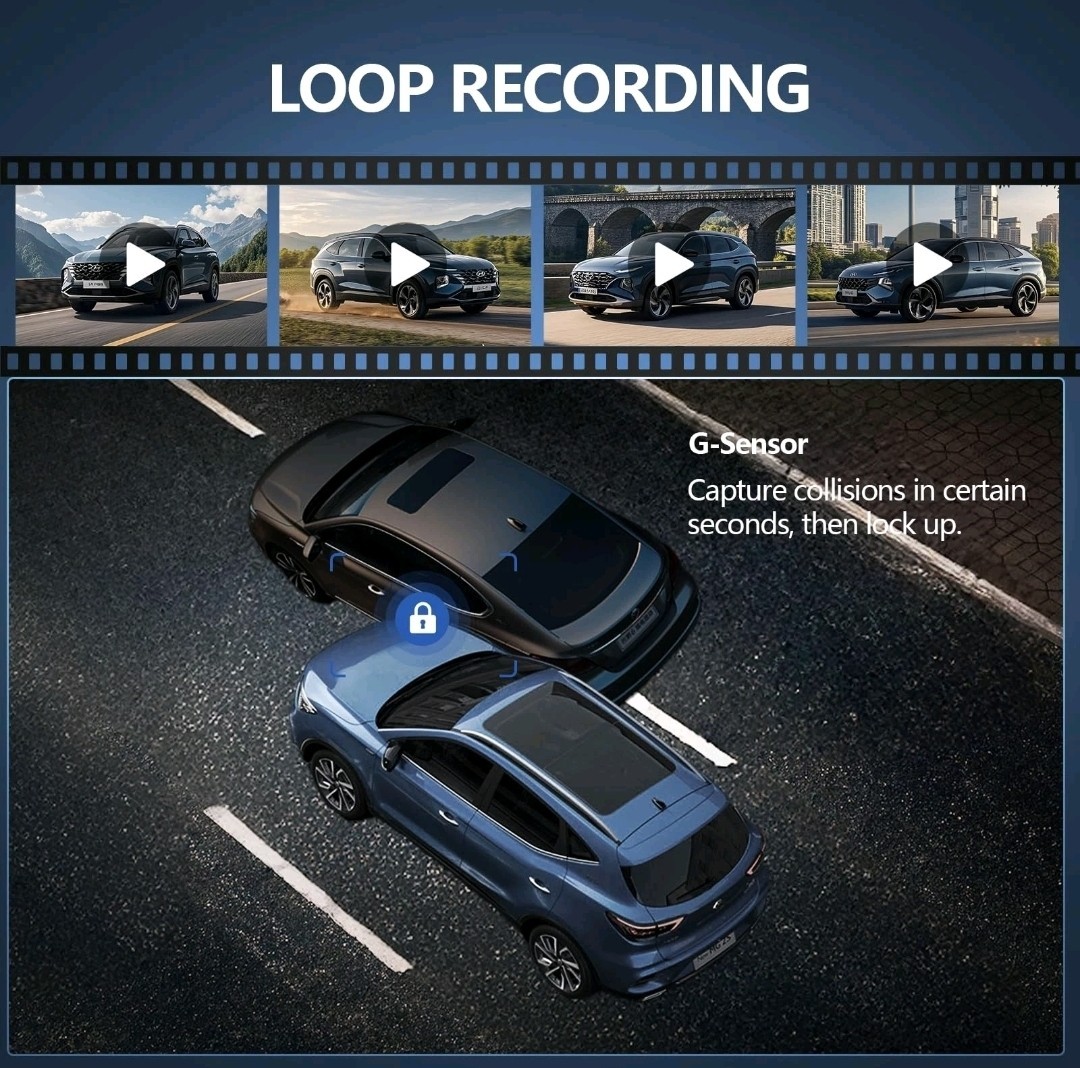 Wireless CarPlay Screen with 2K Dash Cam, 8.1″ Portable Touchscreen Car Stereo