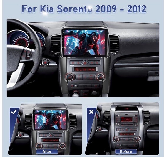 Kia Sorento 2009, 2010 2011 2012,Touch Screen Stereo with Carplay & Android Auto
