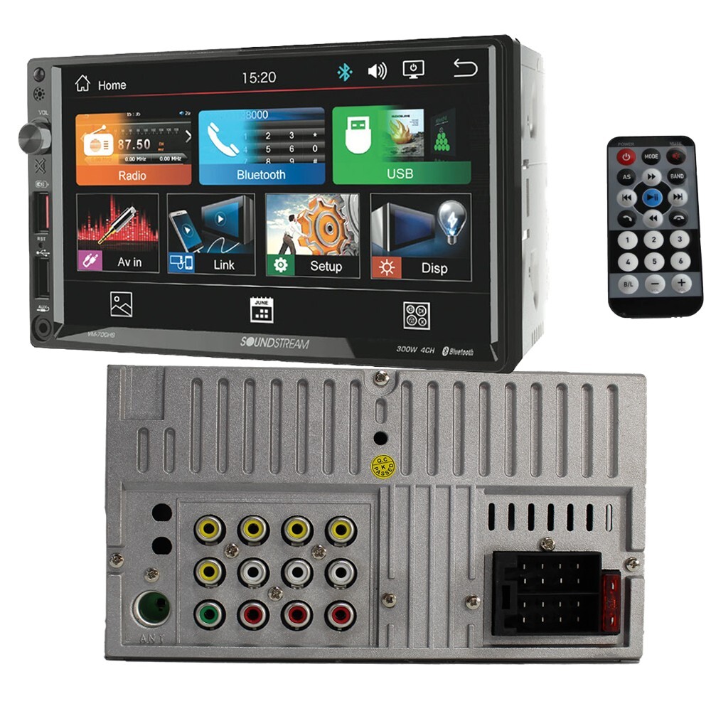 Soundstream Double DIN 7″ Touch Screen Unit & 4 Pioneer 300W 6.5″ Car Speakers