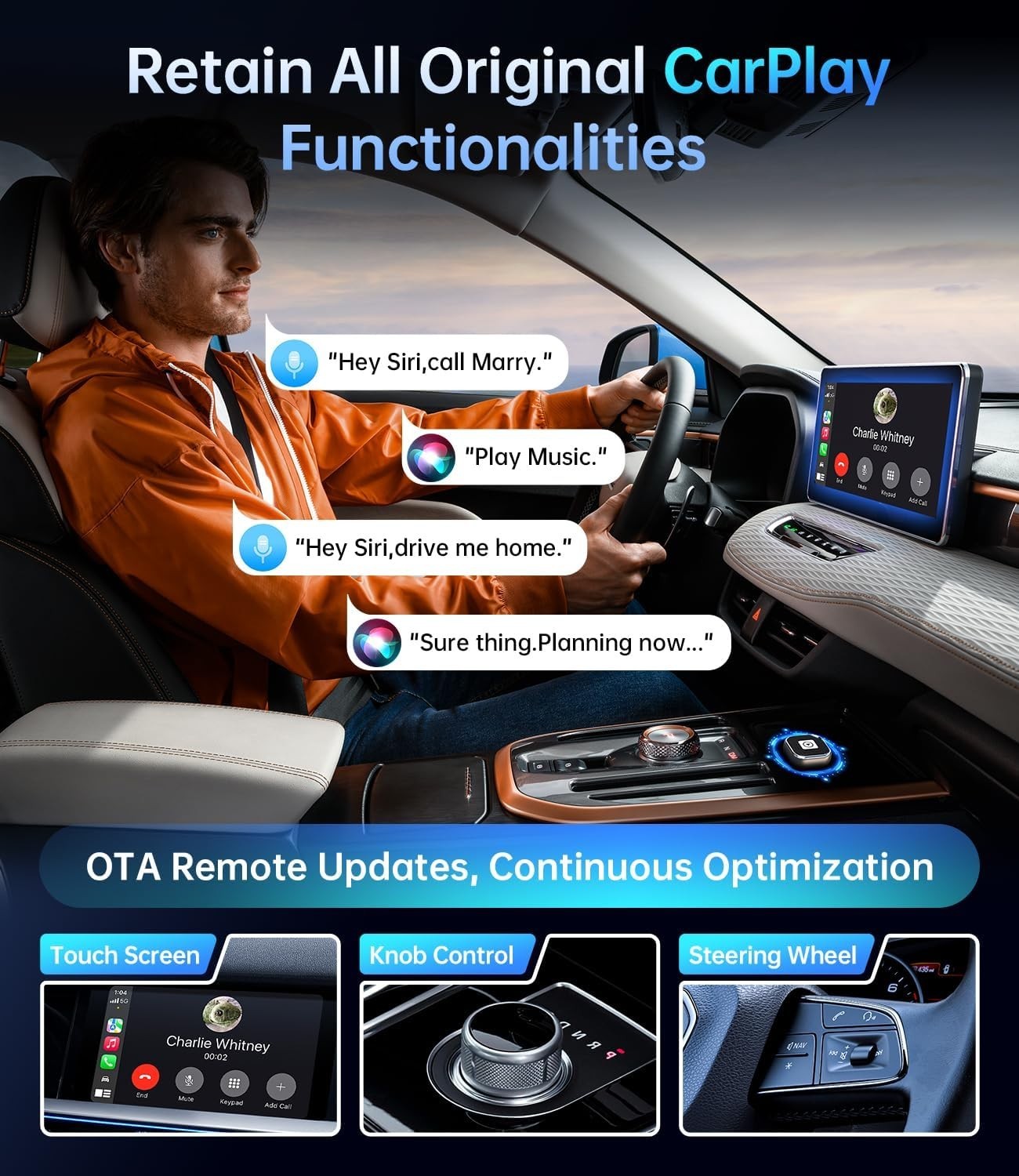 Wireless Carplay Adapter ,Wired CarPlay to Wireless,Mini USB Design for Car Play