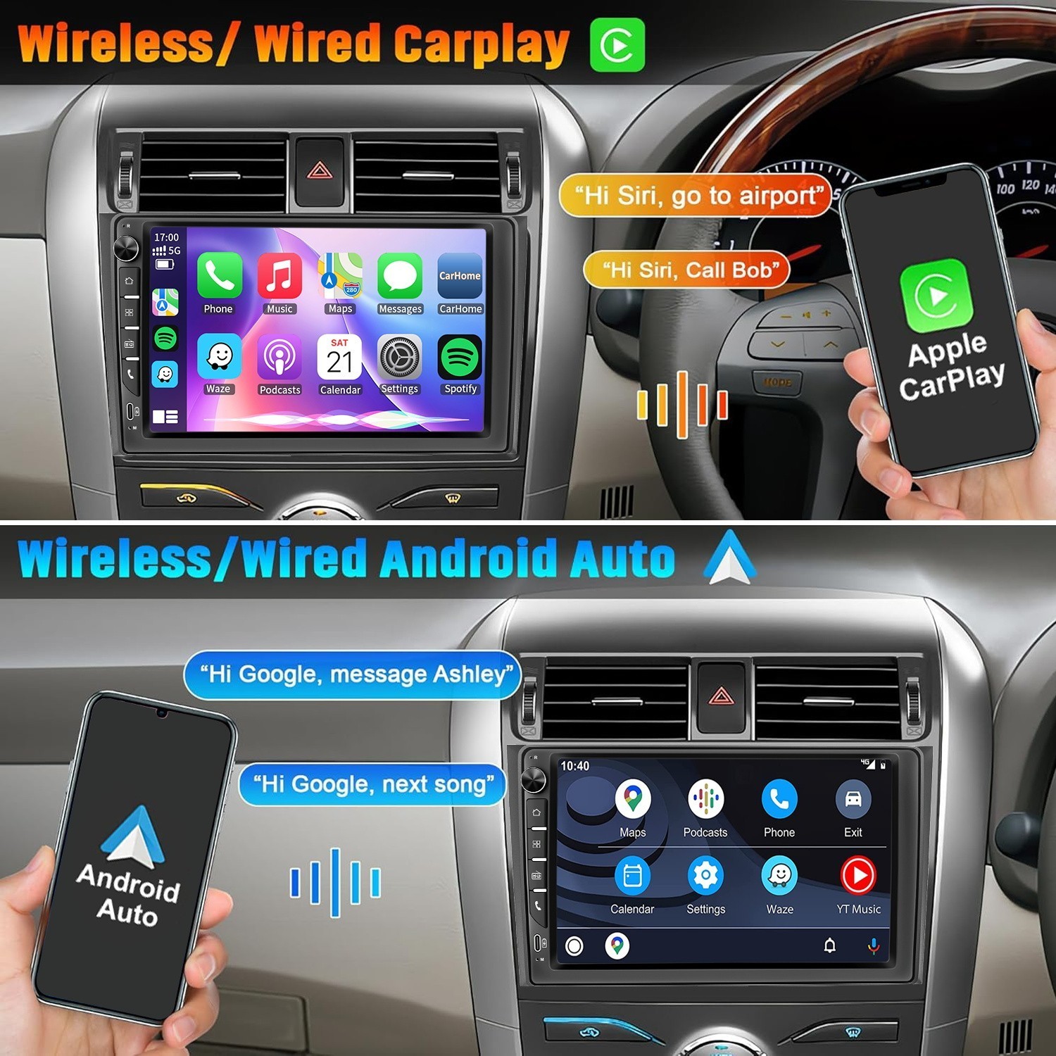 Car Stereo Radio Wireless Carplay For Toyota Corolla 2009 2010 2011 2012 2013