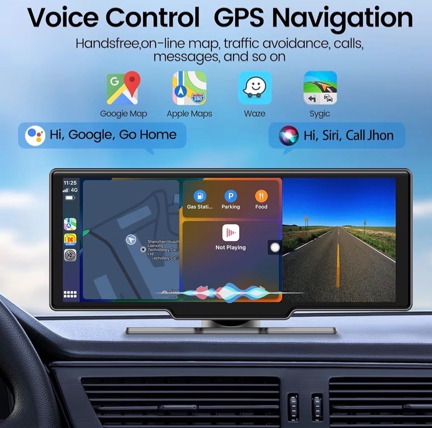 Wireless Carplay Screen for Car, 10.26″ HD Car Stereo Touch Screen with Android