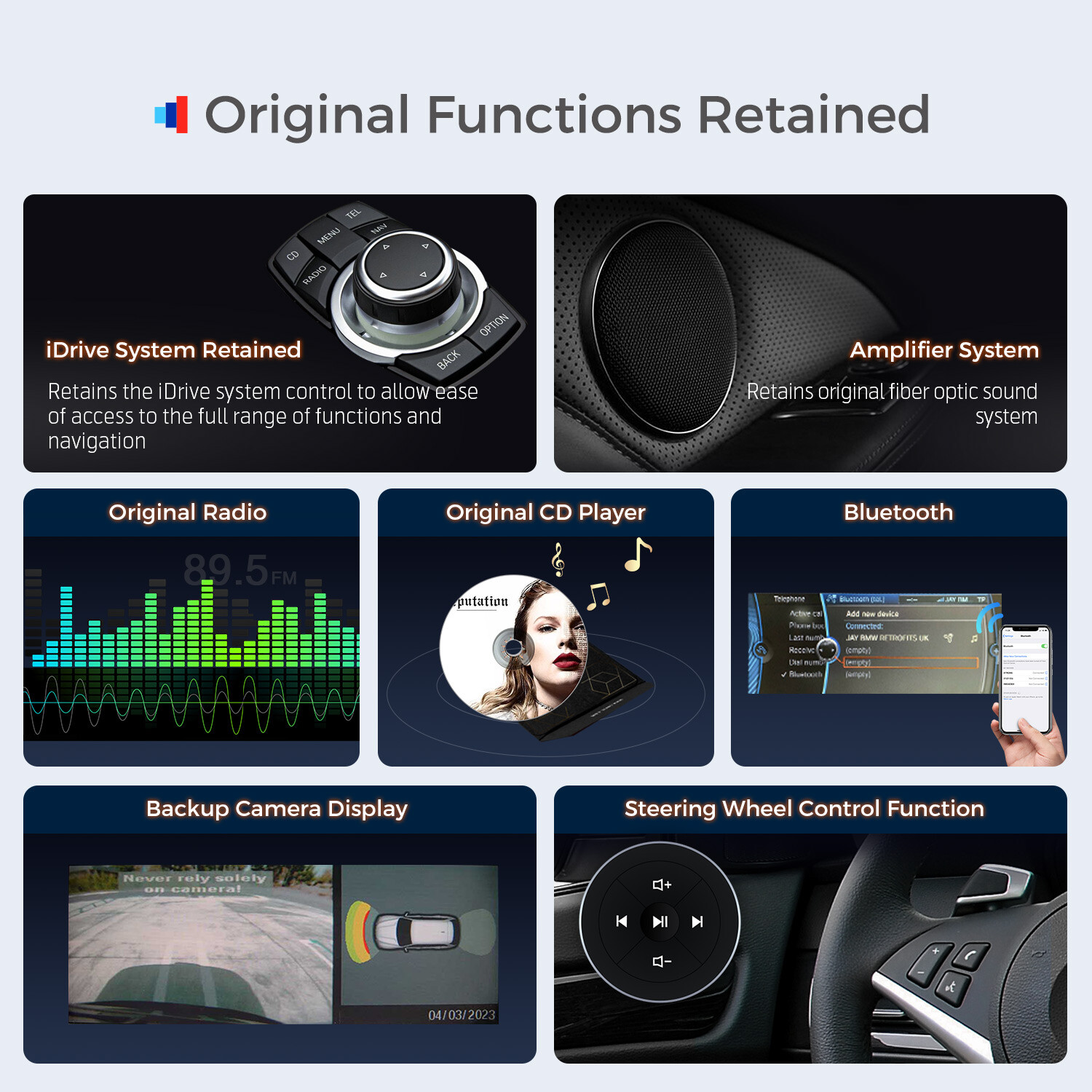 4G Android 13 Octa Core 64GB Car Play Stereo GPS WiFi 2K For BMW 5er E60 E61 CIC