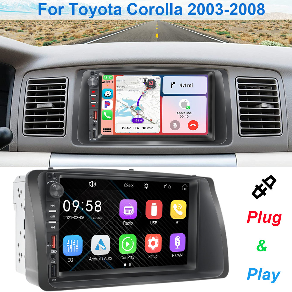 For Toyota Corolla 2009 2010 2011 2012 2013 9″ Car CarPlay Radio GPS Navi Stereo