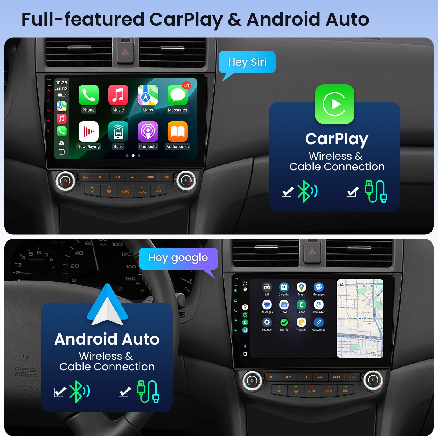 For Honda Accord 2003-2007 CarPlay Android 14 Car Stereo Radio GPS IPS WIFI 64G