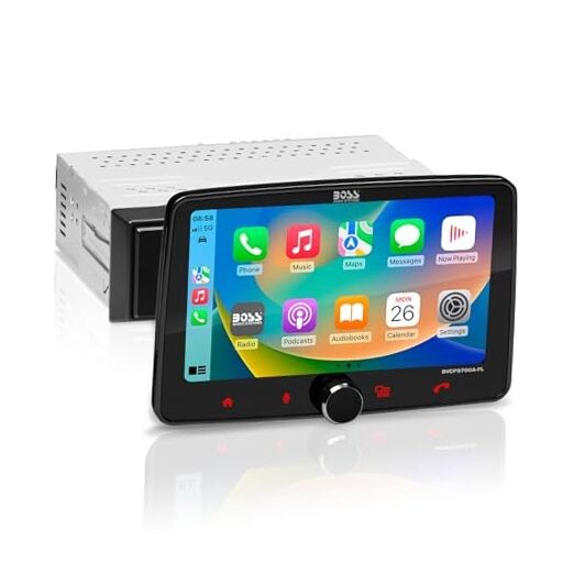 BVCP9700A-FL Single DIN Car Stereo Wireless Apple CarPlay, Android Auto 7 Inch