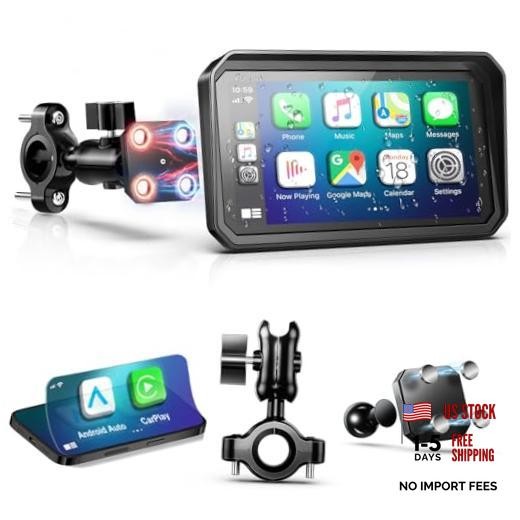 6″ Wireless Motorcycle Carplay with Android 6Inch Screen+Mounting Bracket