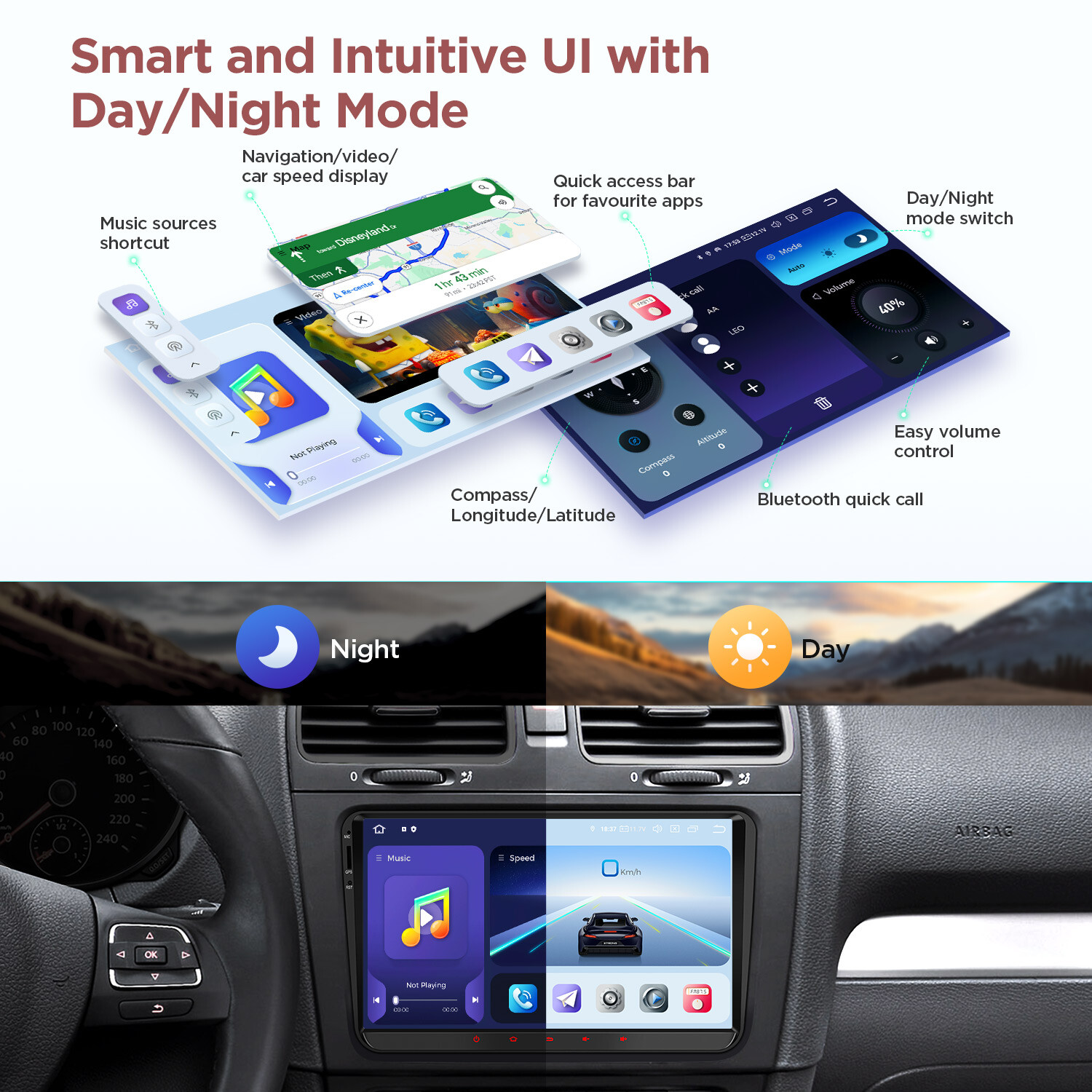 9″ For VW Volkswagen Jetta Passat Android 14 8+256GB Car Stereo Radio GPS WIFI