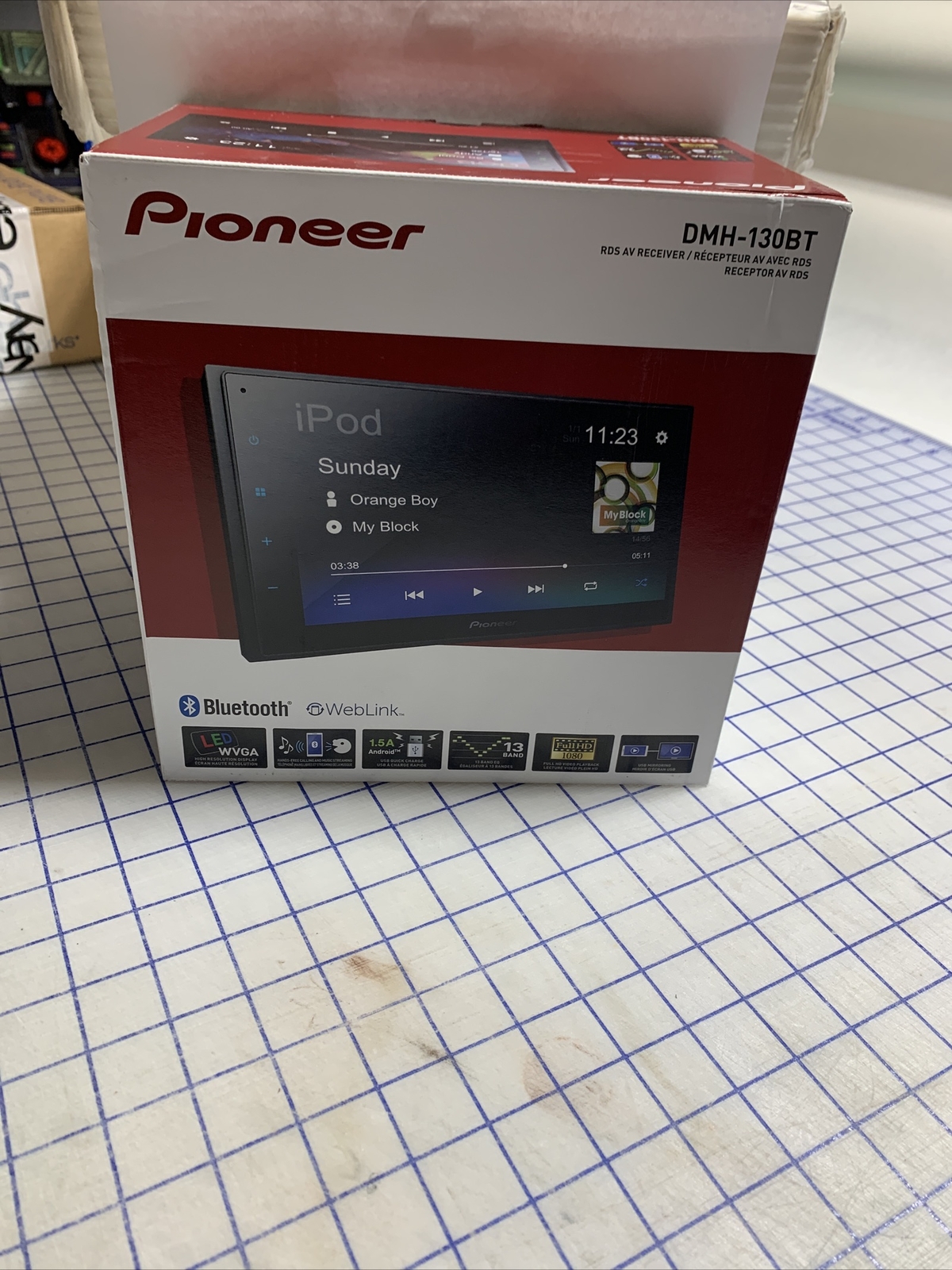 Pioneer DMH-130BT 6.8″ Touchscreen Double Din Receiver Stereo Apple Andriod
