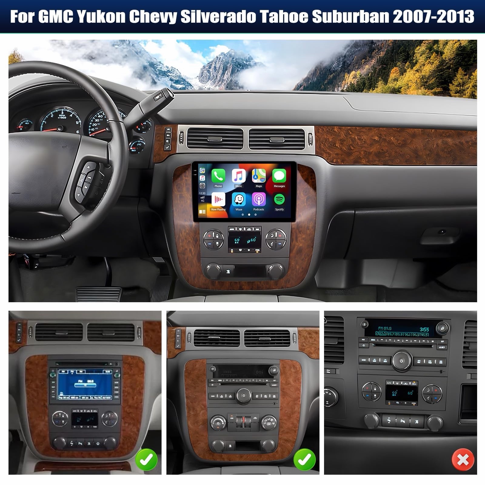 4Core 64GB Android 13 Radio for 2007-2013 Chevy Suburban Tahoe Silverado 9”