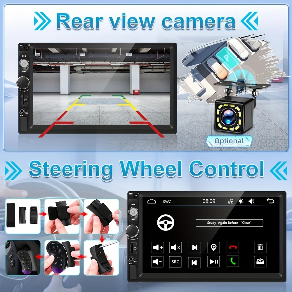 7” Car Stereo Radio B-T Hands Free Calling 2DIN MP5 Player Screen mirror link`