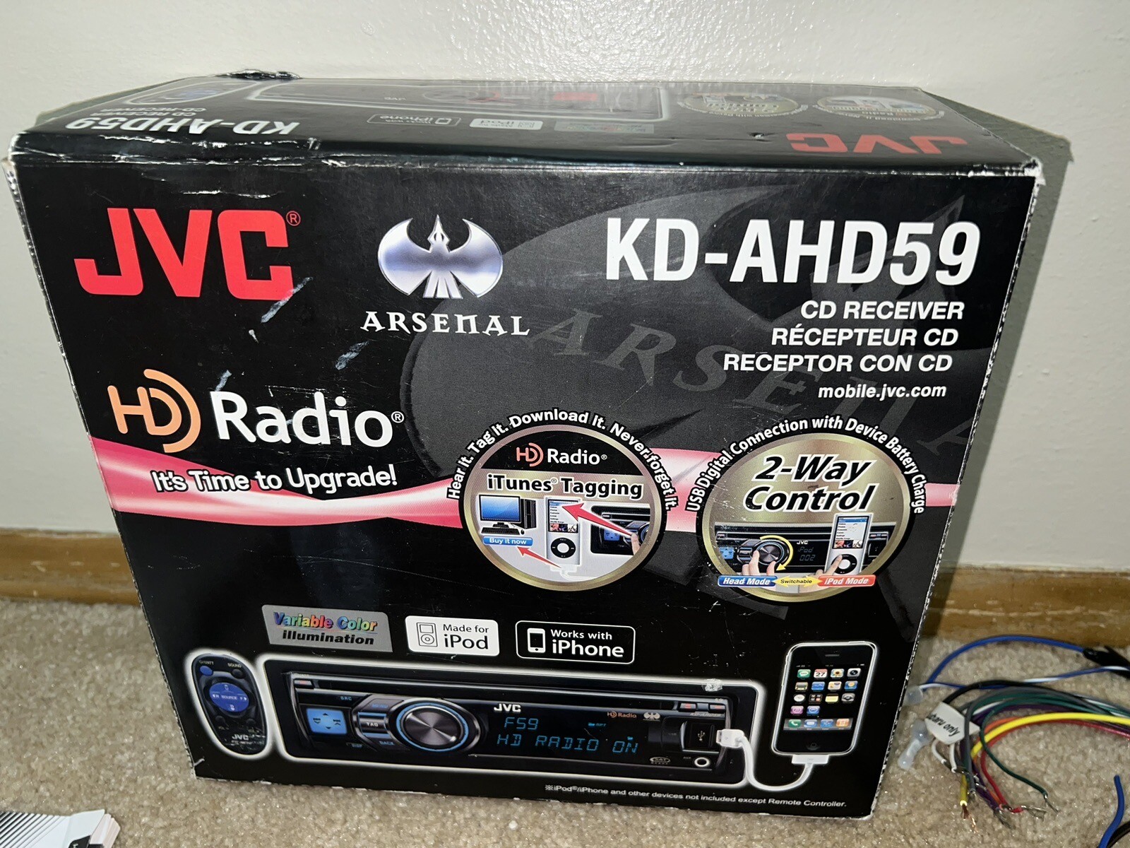 JVC Arsenal KD-AHD59 Vehicle CD Receiver/Radio 1 DIN