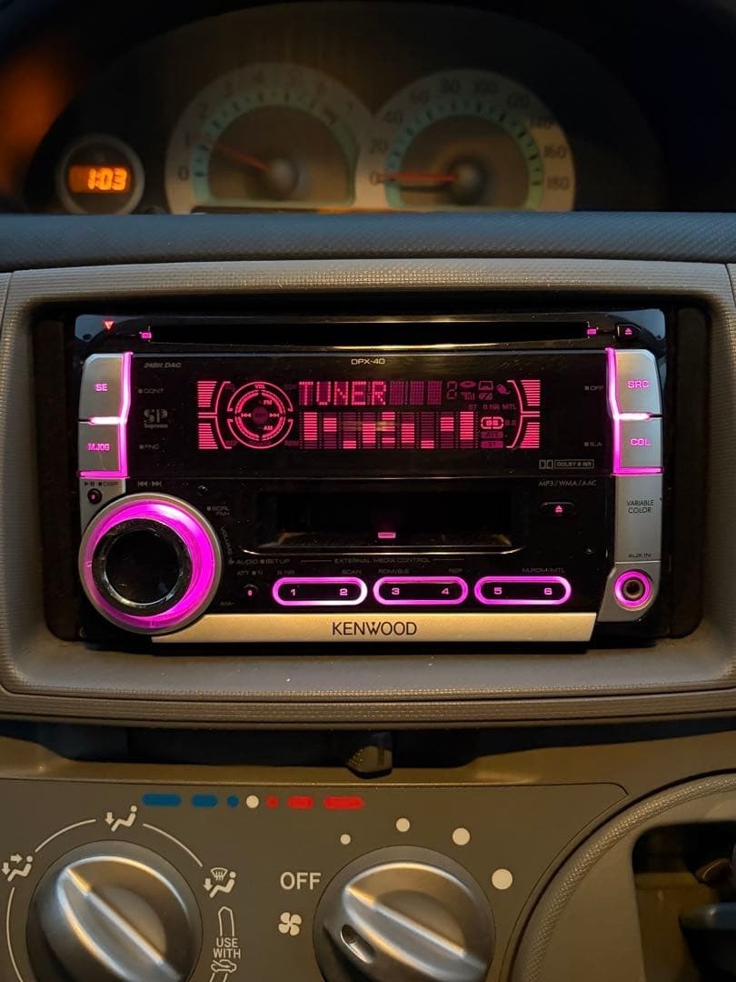 KENWOOD DPX-40 Car Audio 2DIN CD Cassette AUX 13PIN-BUS Tested Working from JP
