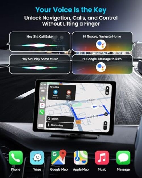 11″ Extra Large Wireless Apple CarPlay Screen for Car – Ultra-Slim 0.16 Inch