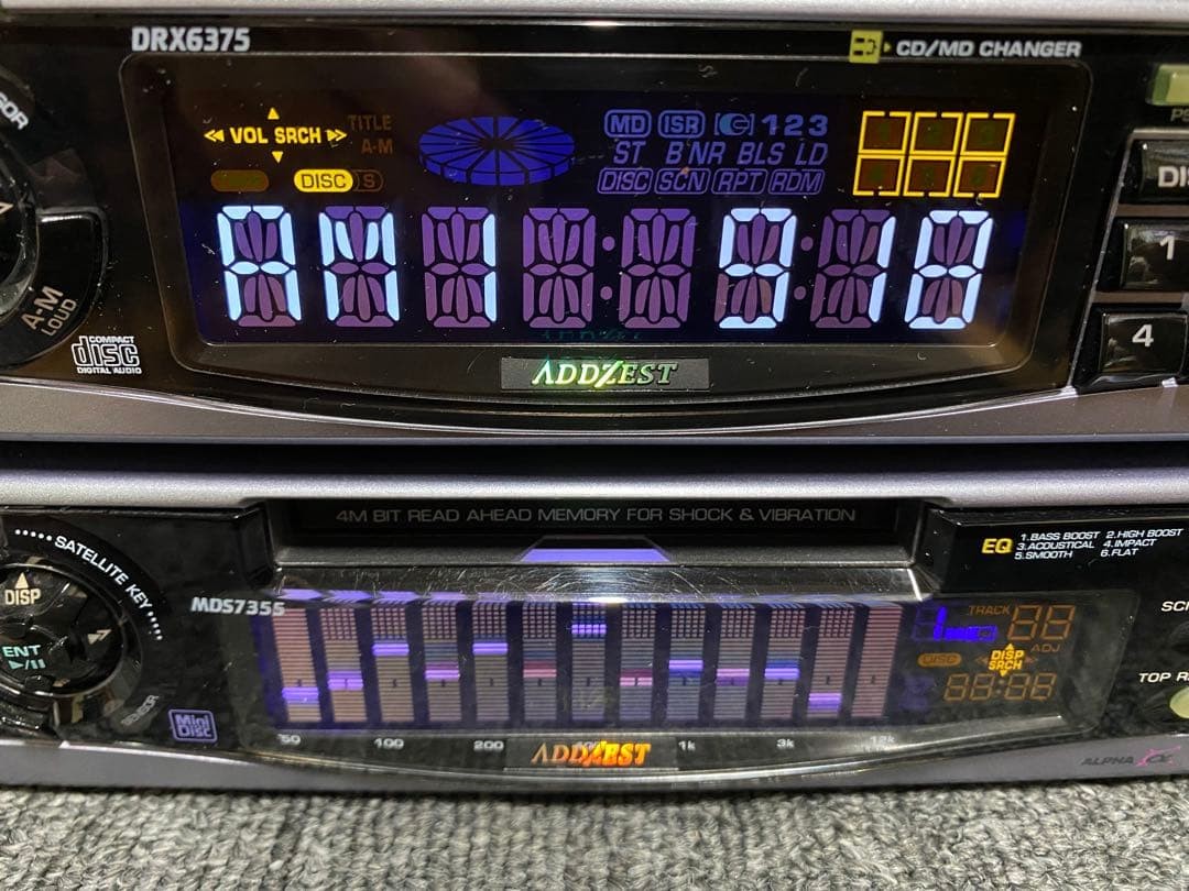 Addzest DRX6375 MDS7355 CD Car Audio Set For Parts Repair MD Faulty Rare