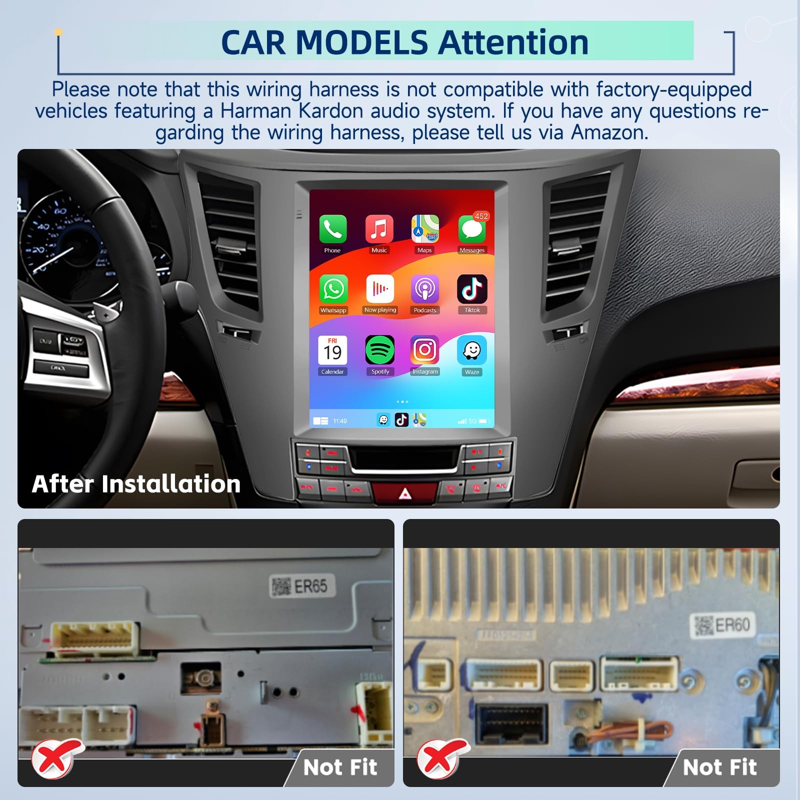 5Ghz WiFi 8Core 4G+64G Android 15 Car Radio for Subaru Legacy Outback 2010-20…