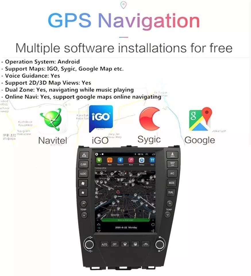 9.7″ For Lexus ES240 ES350 2006-2012Car Radio GPS Carplay FM Stereo Navigation