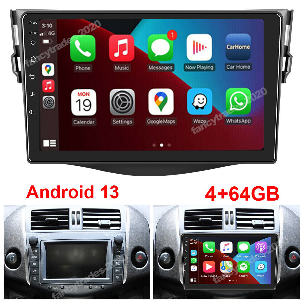 For Toyota RAV4 2007-2011 9″ Android 13 4+64GB Car Stereo Radio Carplay GPS Wifi