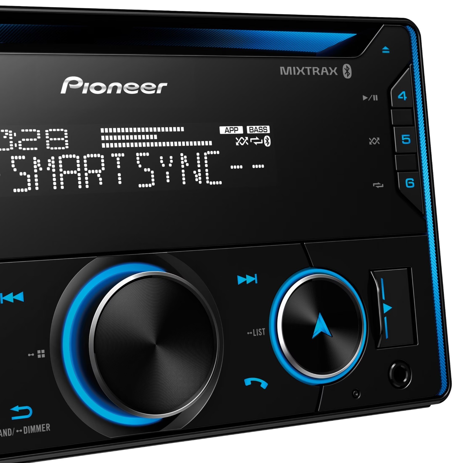 Double DIN CD Receiver Bluetooth Smart Sync In Dash 50W x 4 MOSFET 13 Band EQ