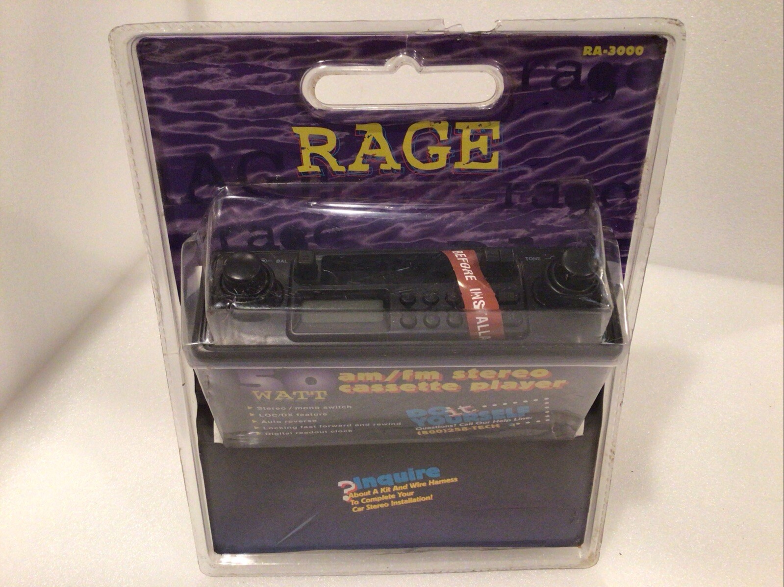 Rage VINTAGE RA-3000 AM/FM Stereo Cassette Player 50Watt NEW in The BOX ORIGINAL