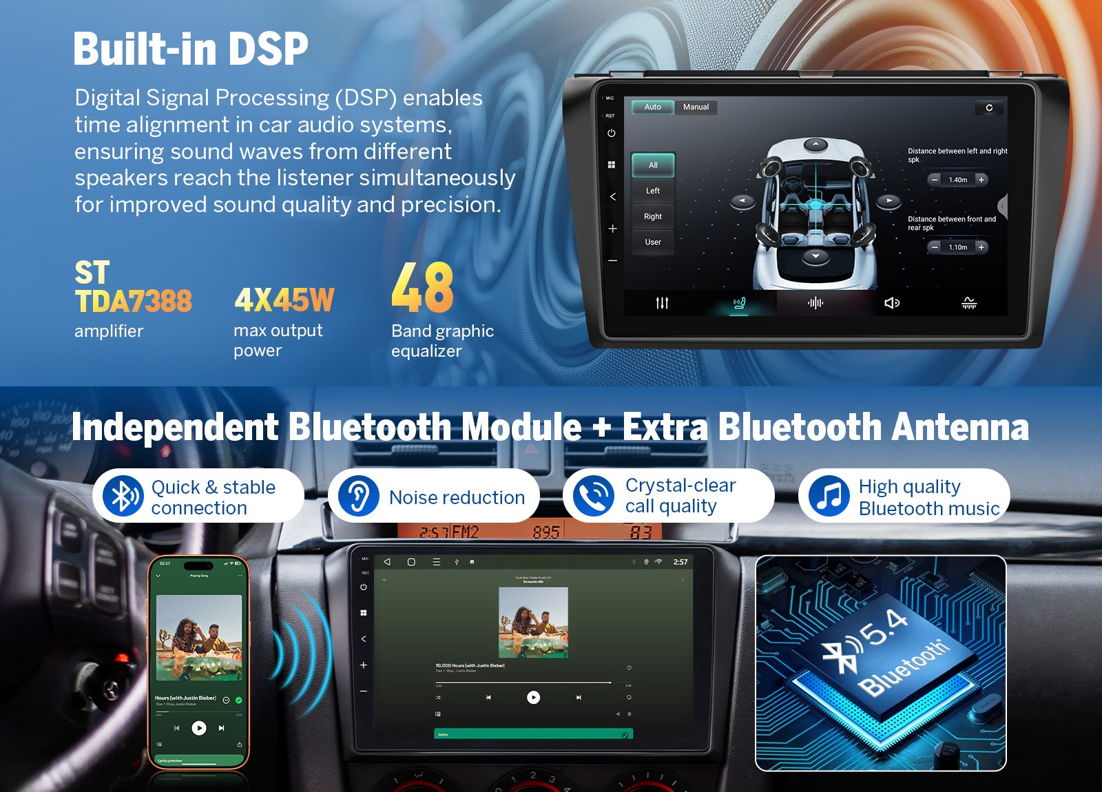 9″ IPS Android 14 4+64 for Mazda 3 2004-2009 Car Stereo CarPlay FM AM Radio DSP