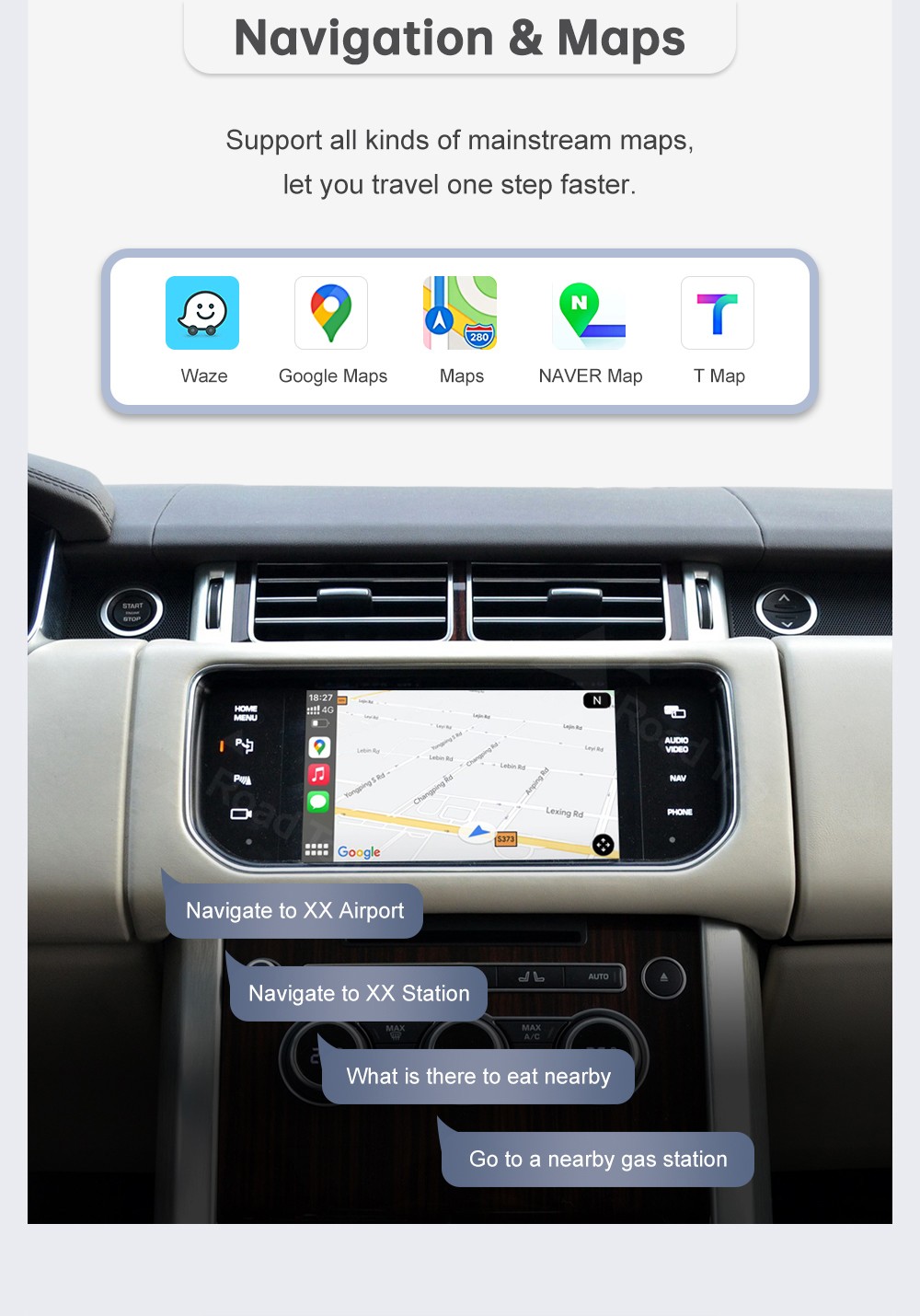 Roadtop Carplay Interface Kit for Land Rover Jaguar Range Rover Evoque Discovery