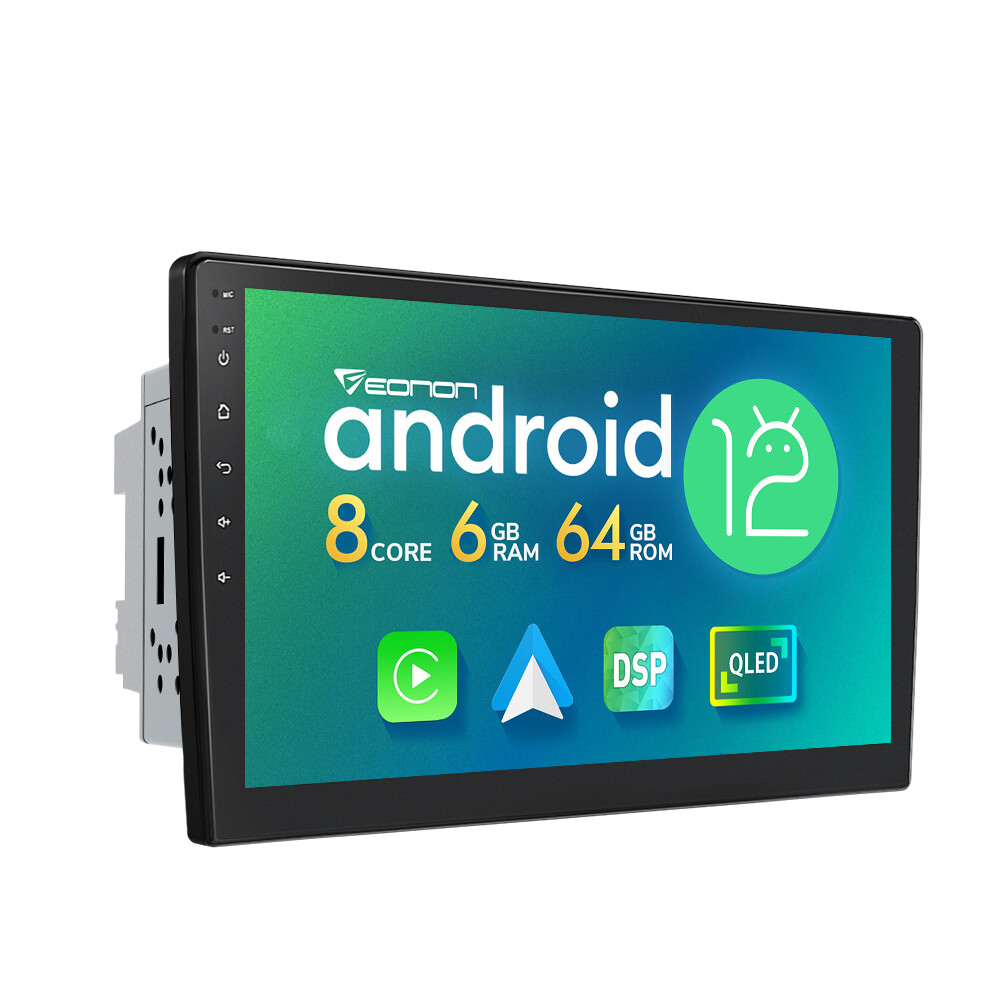 Android 12 6+64GB Double 2Din 10.1″ QLED Car Stereo Radio GPS Navigation CarPlay