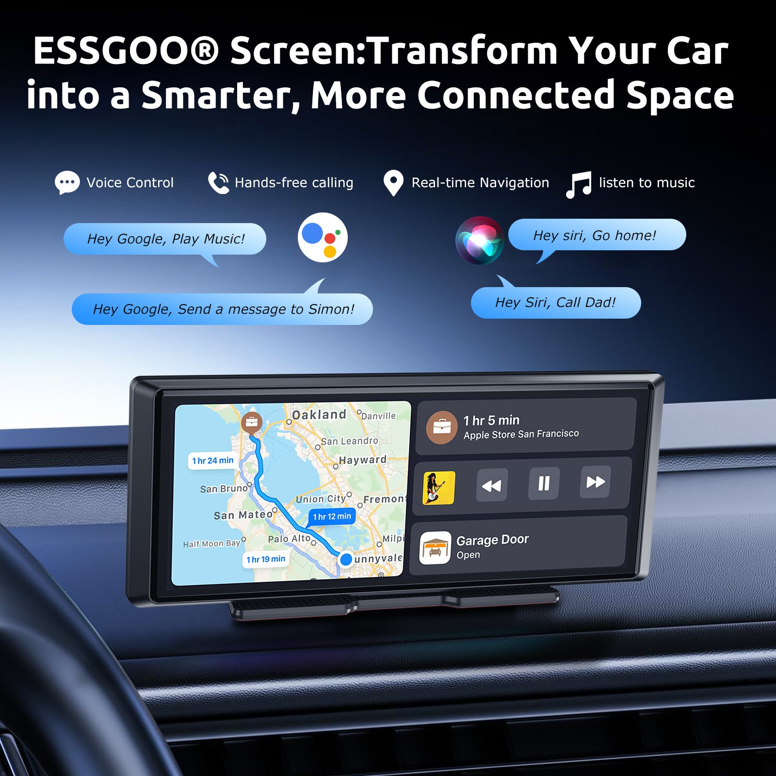 8.1″ Portable Wireless CarPlay and Android Auto 8.1 inch Front + Rear Camera