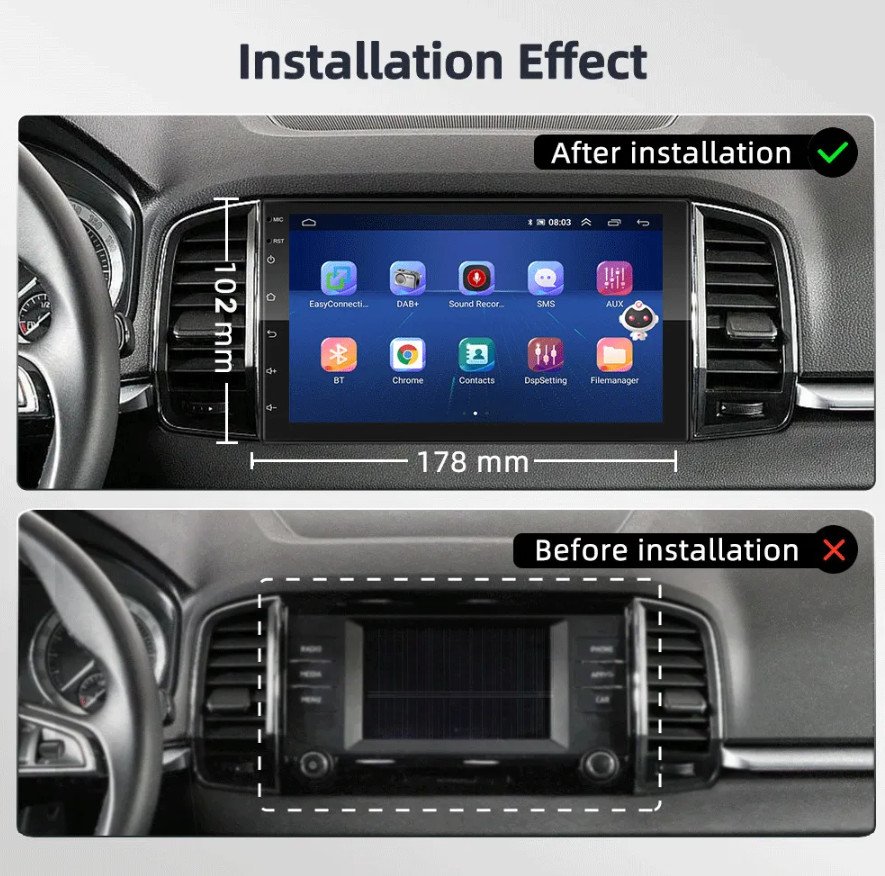 Podofo 8G 128G Auto Radio GPS 2 din Android 10,0 Auto Carplay Universal 7