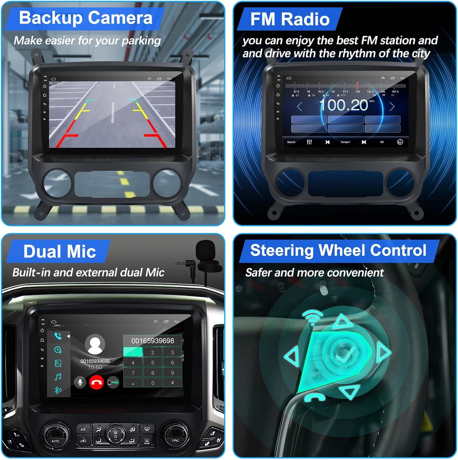 64G 8Core Stereo Radio Carplay GPS For 2014-18 Chevrolet Silverado GMC 1280*800