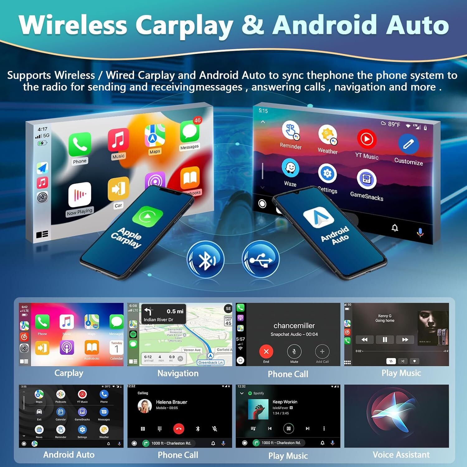For Cadillac Escalade 2007-2014 Android 13 Car Stereo Radio GPS NAVI Player 64G