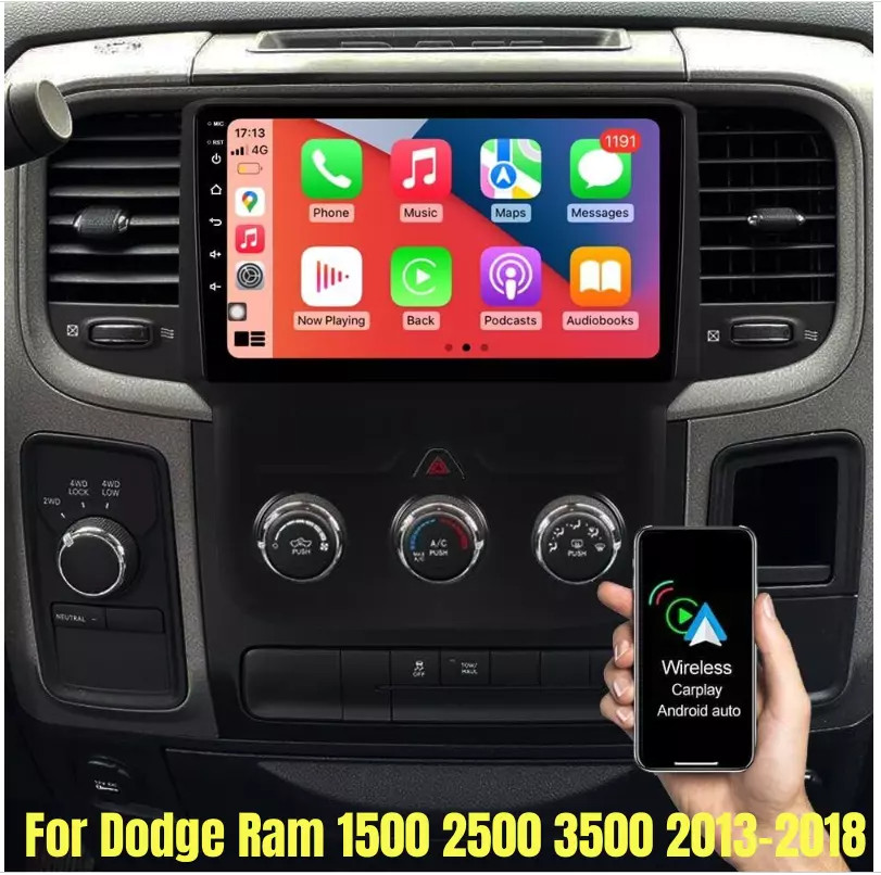 4+64G Android 14 For 2013-2018 Dodge Ram 1500 2500 3500 Car Radio Stereo Carplay