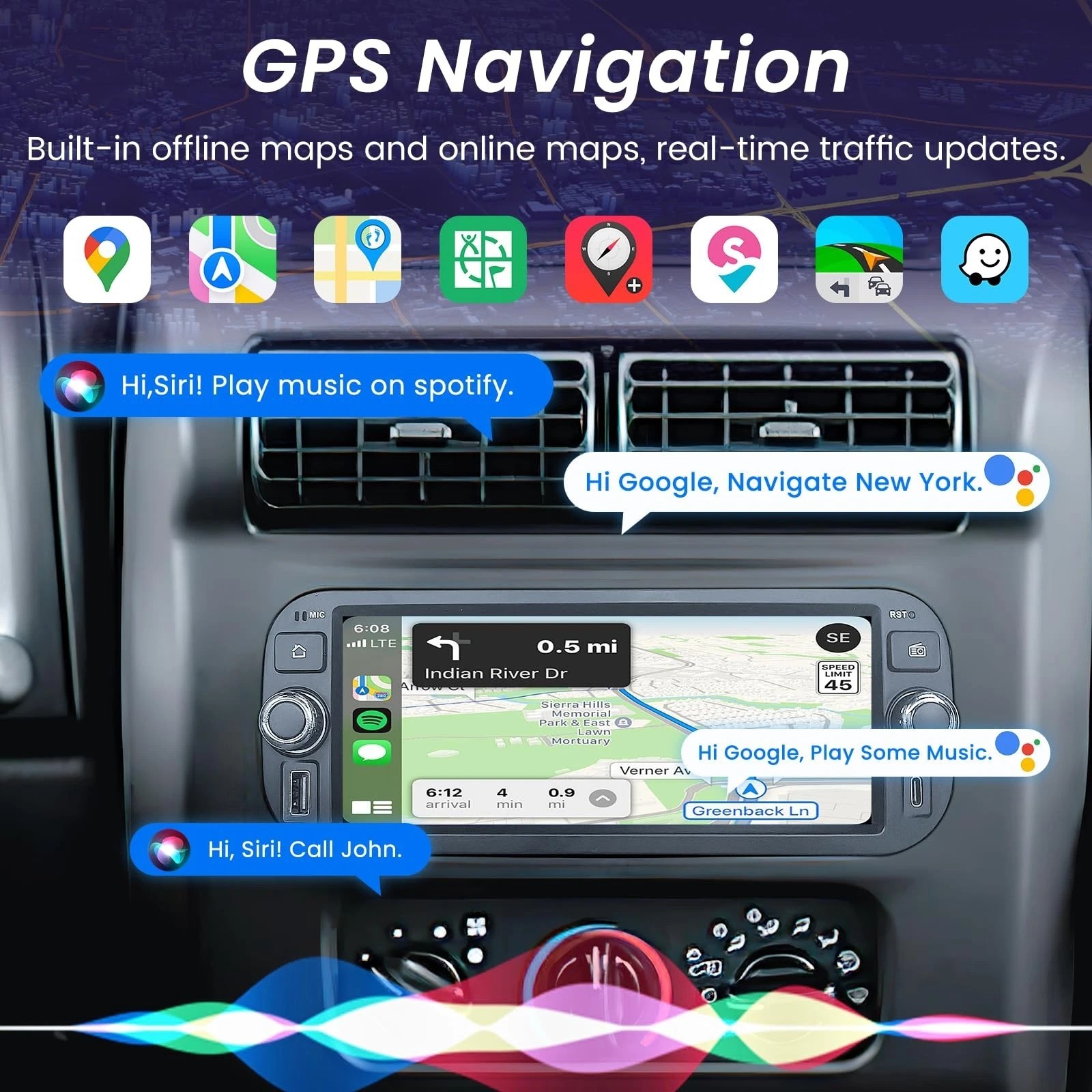 Dodge Ram 1500 2002-2005 Android 13 Car Stereo 2+64G Carplay w 6.8″ Screen