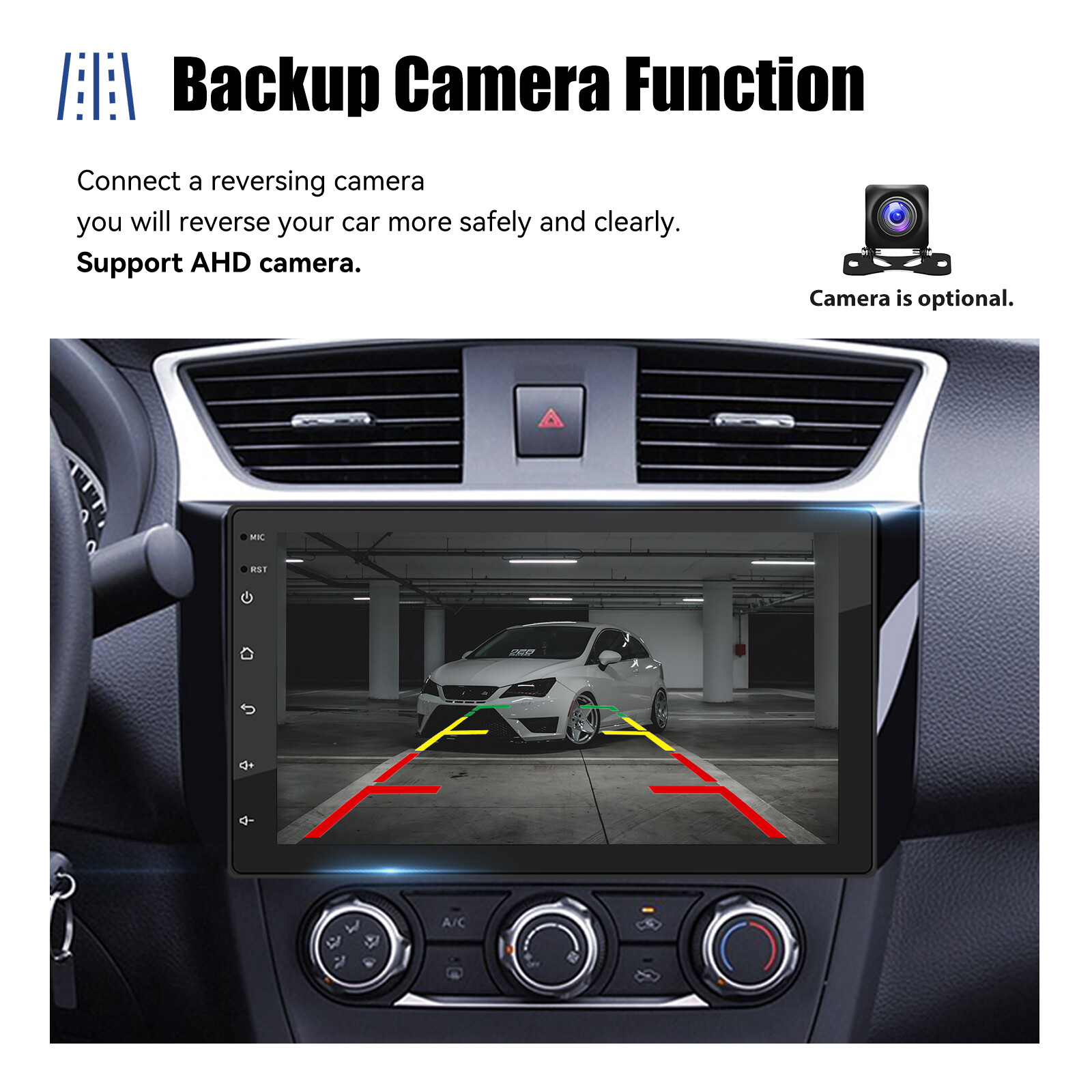 7 Inch 2 DIN 32G Android 14 Apple Carplay GPS NAVI FM RDS WiFi Bluetooth USB SWC