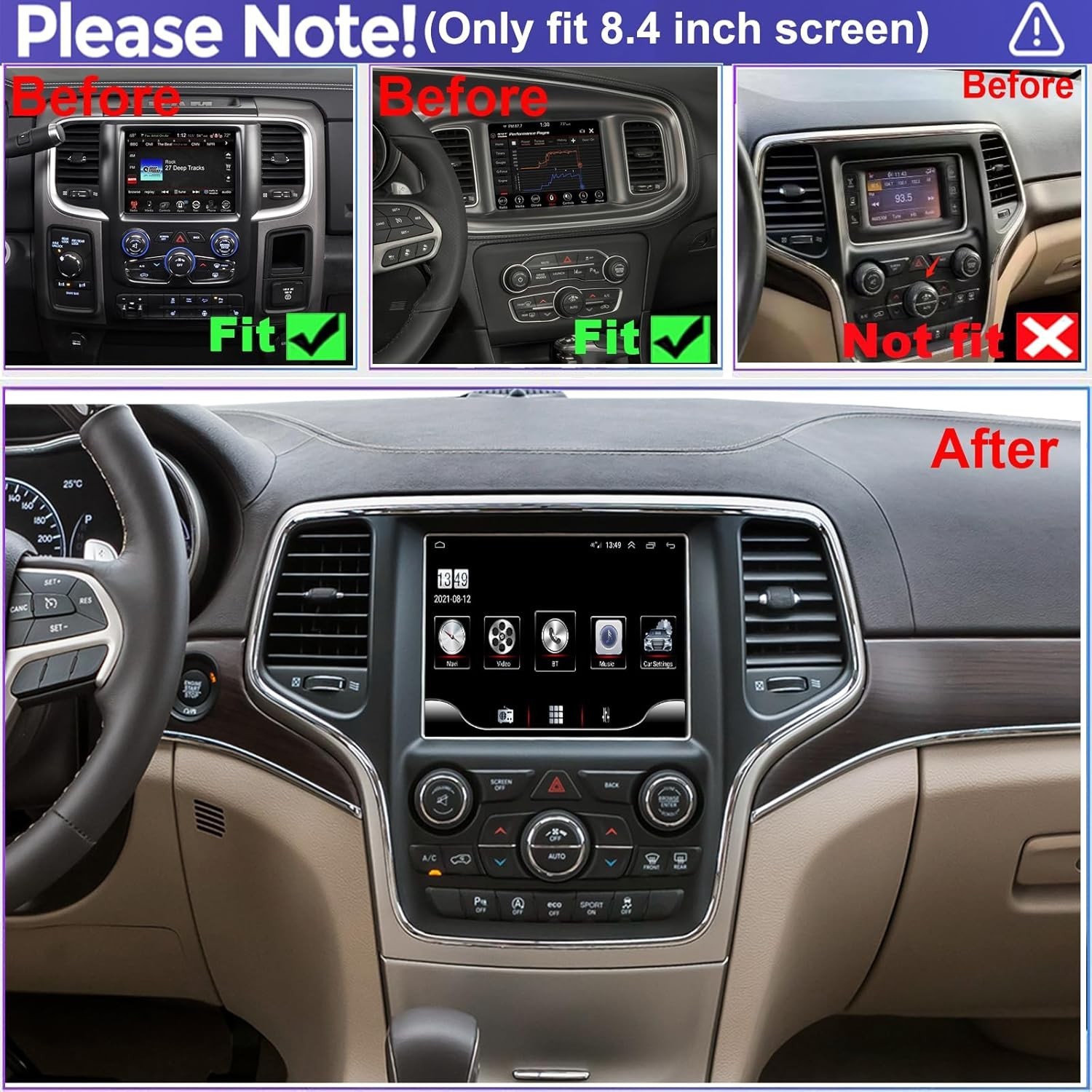 8.4” Car Stereo Radio Auto Android For Dodge Challenger 15-23 & Charger 11-23