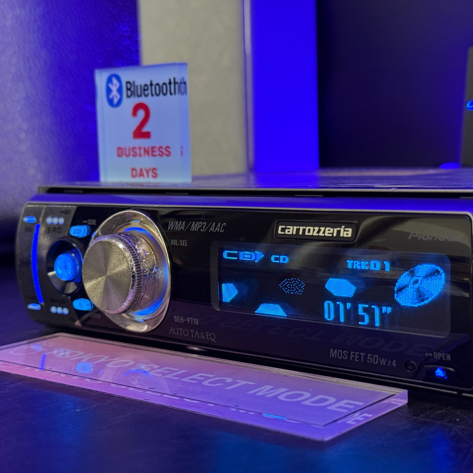 Pioneer Carrozzeria DEH-P710 CD Receiver Car Stereo No Wiring Harness Tested JPN