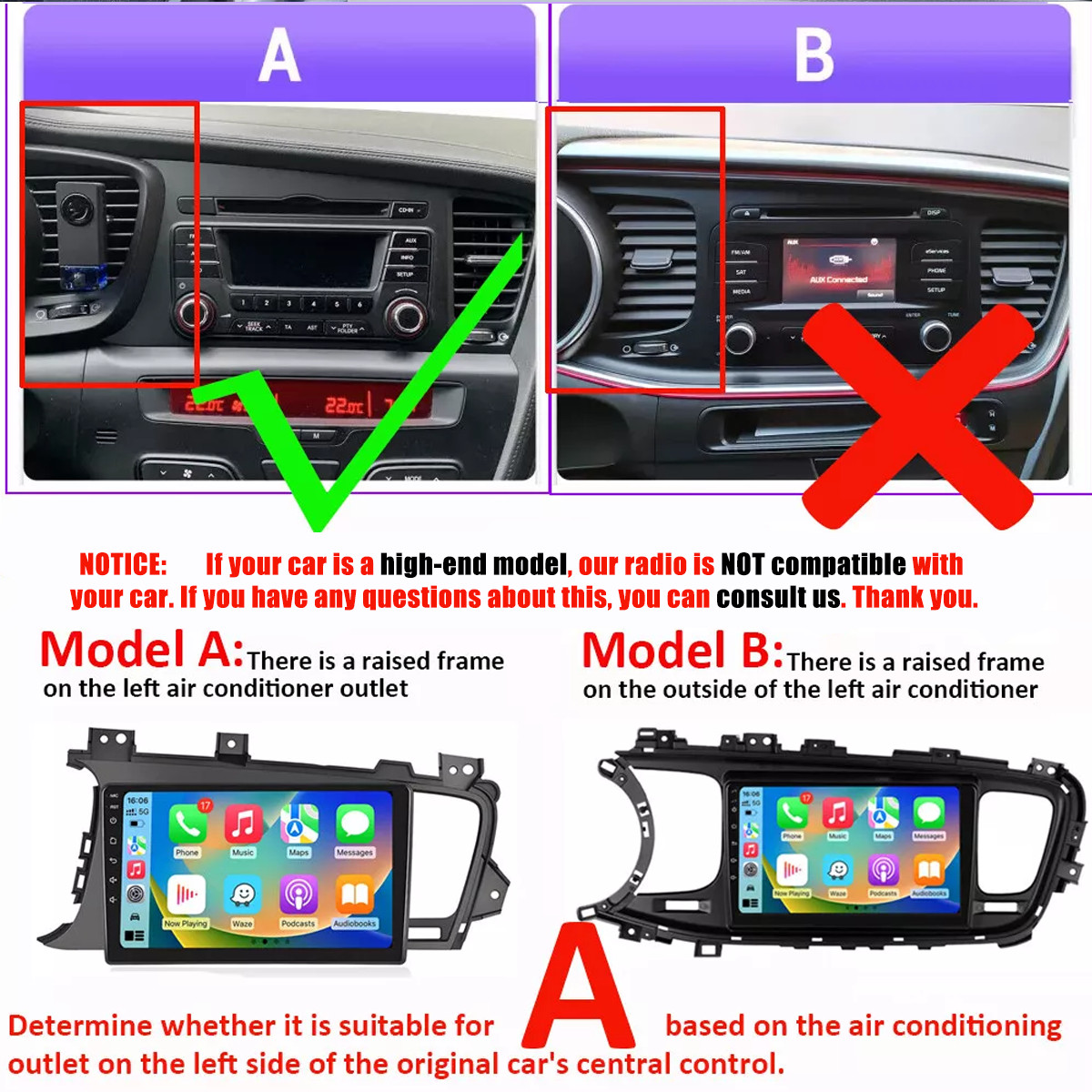 1280*800 For 2011-2013 Kia Optima K5 Carplay Car Radio stereo Auto Navi 2+32GB