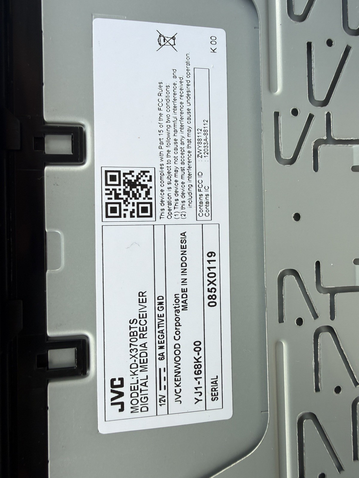 JVC KD-X370BTS Bluetooth USB SiriusXM Alexa Media Receiver Open Box