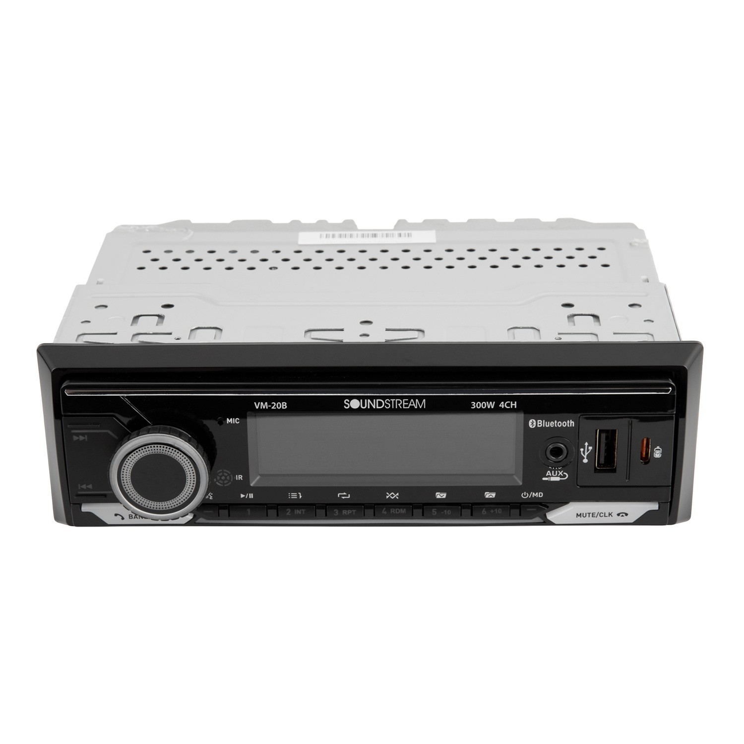 Single Din Car Stereo, Soundtream VM-20B Bluetooth Media Receiver, AM-FM, USB-SD