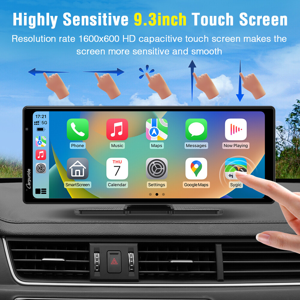 Carpuride 9.3 inch Apple CarPlay & Android Auto Bluetooth Car Radio Stereo