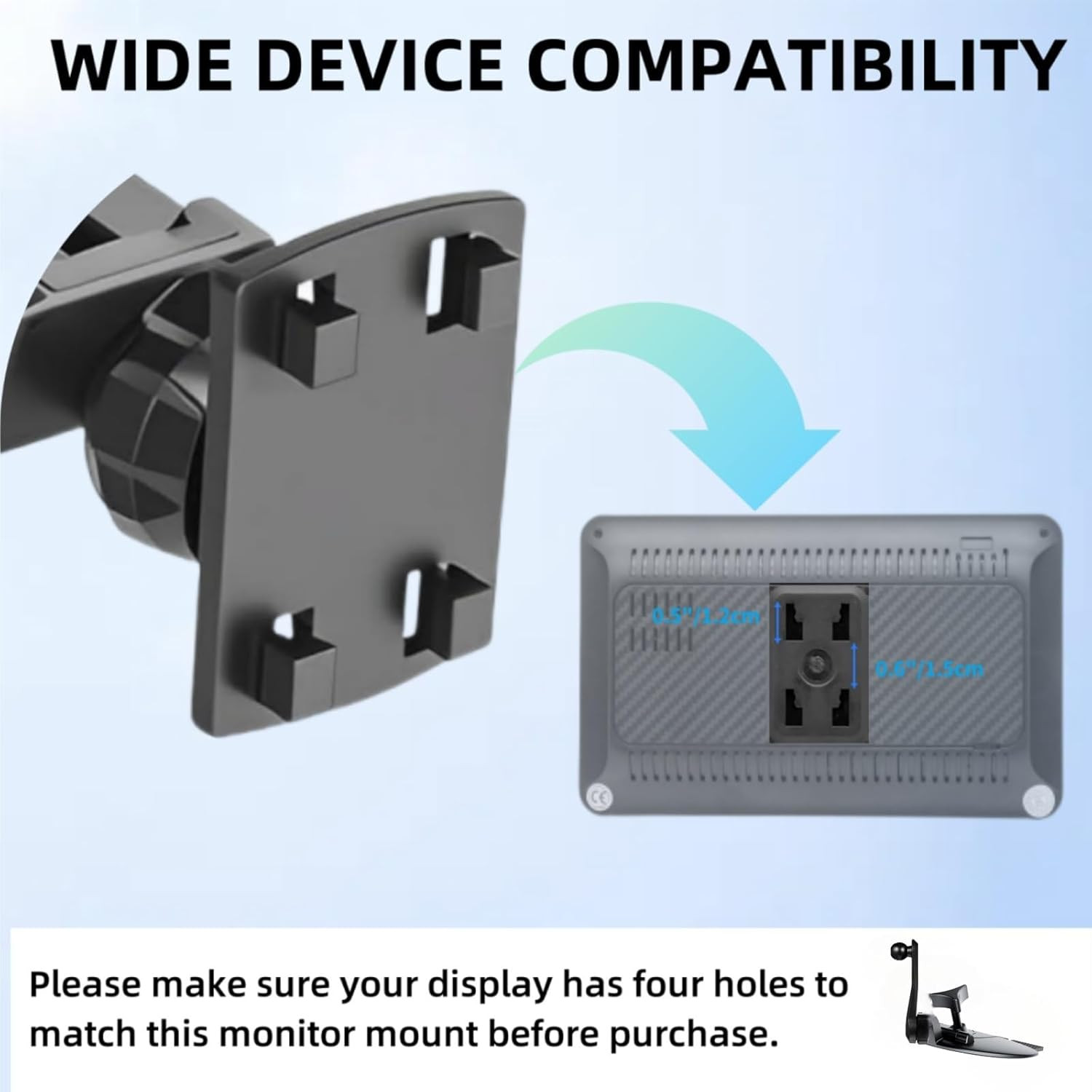 Extended Arm CD Slot Mount for Carplay Screen Adjustable 360° Rotating Universal