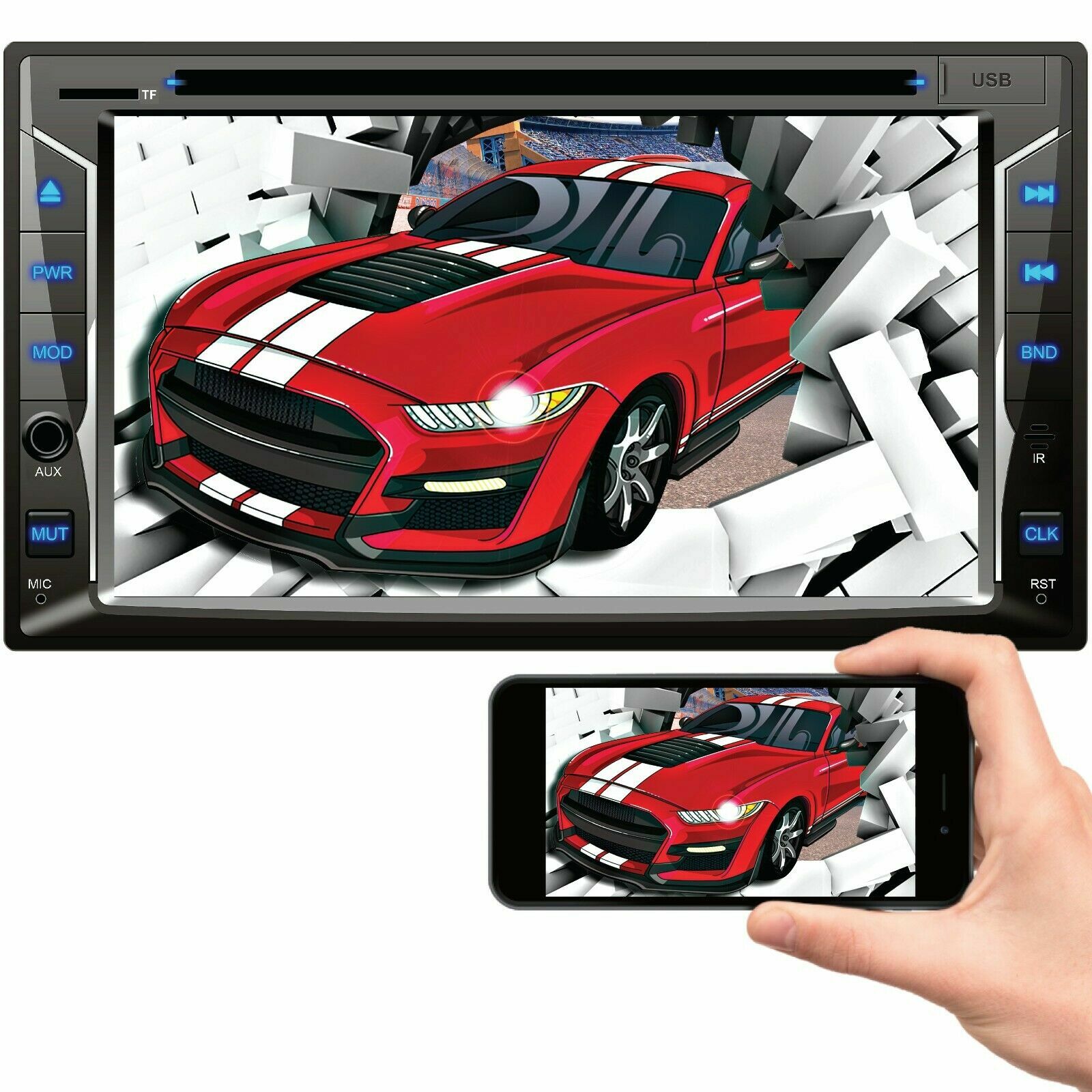 Audiotek AT-D75ML MirrorLink Android & IOS+ Blaupunk 2x 6×9″ &2x 6.5″ Speakers