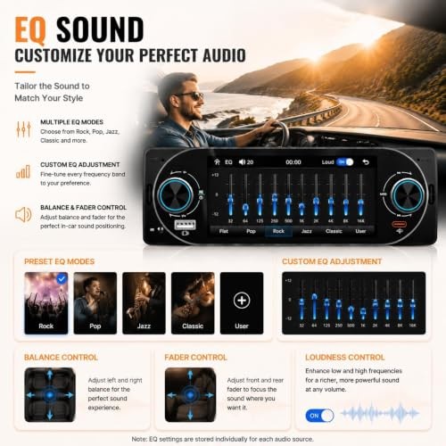 5.1″ Bluetooth Car Stereo – IPS CarPlay – IPS CarPlay – Single Din