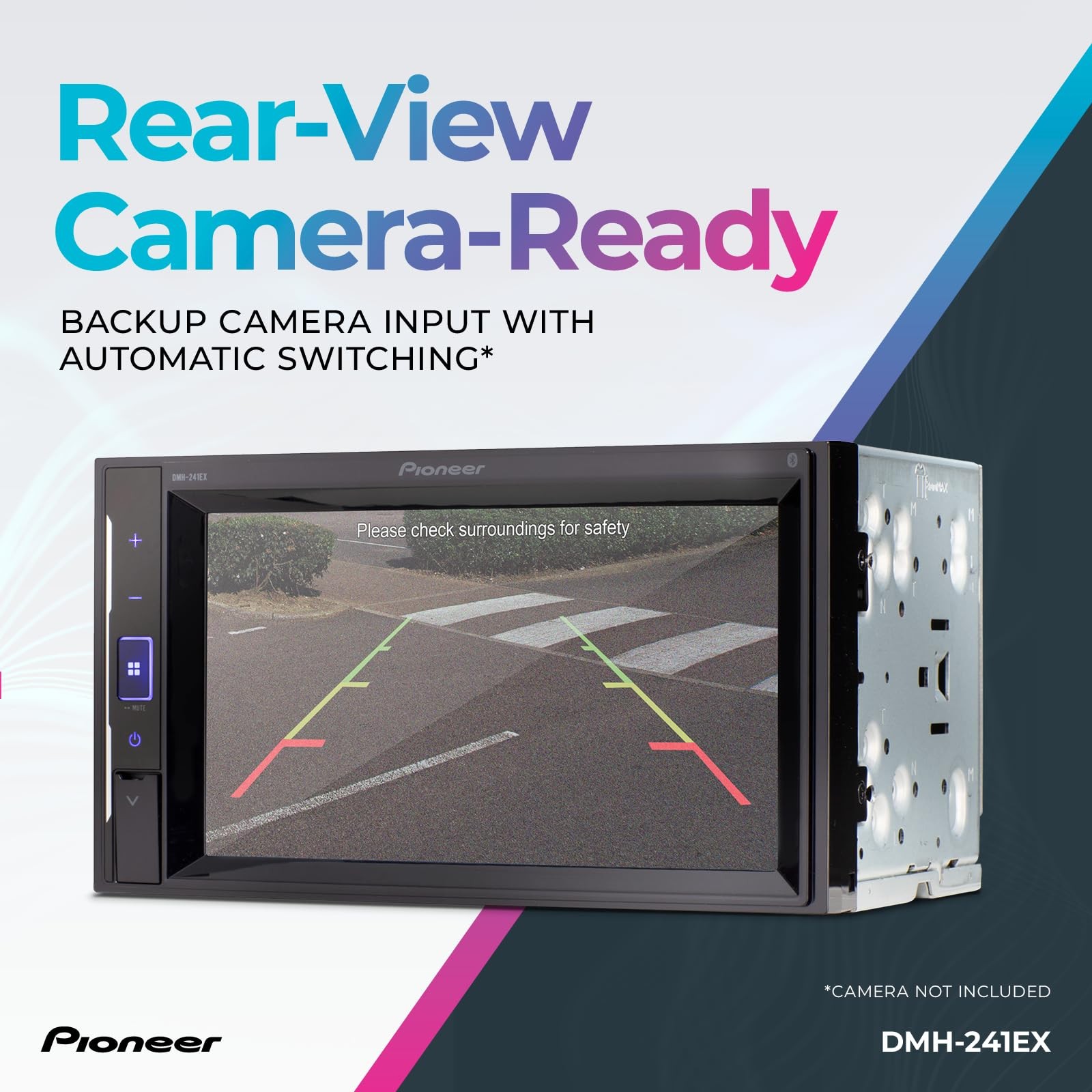 Pioneer DMH-241EX 6.2″ Resistive Touchscreen, Double Din – Bluetooth, Backup …