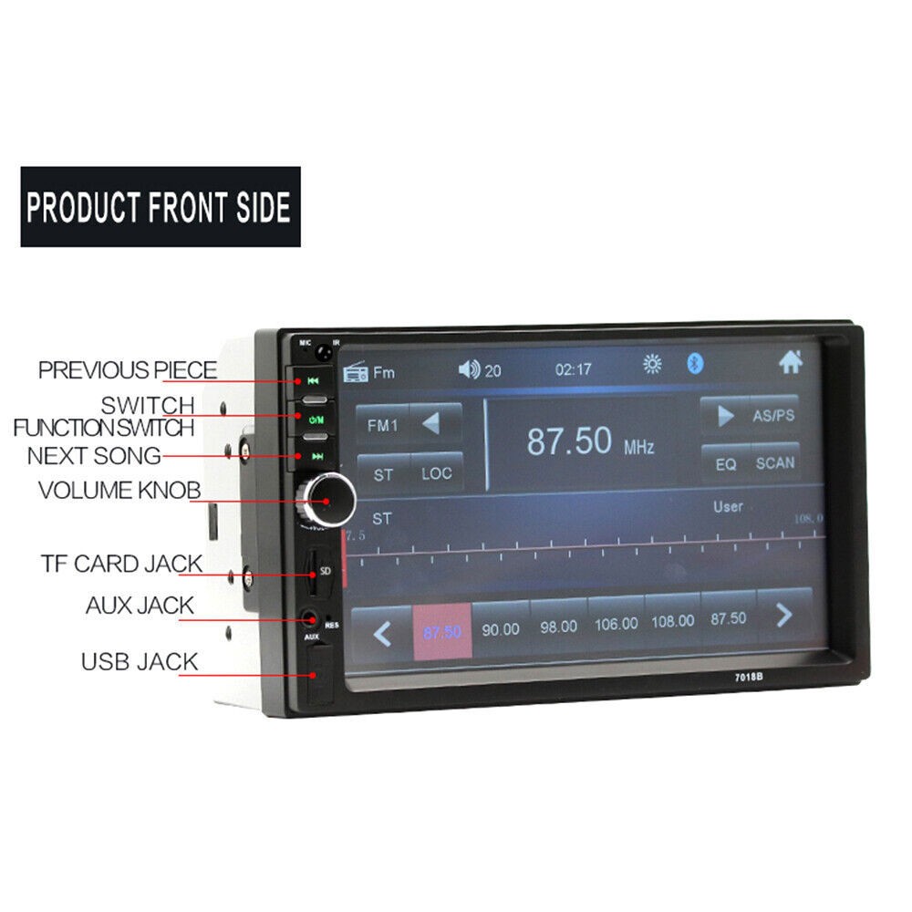 7″ Radio Estereo De Pantalla Para Coche Carro Tactil MP5 Android/ IOS Bluetooth