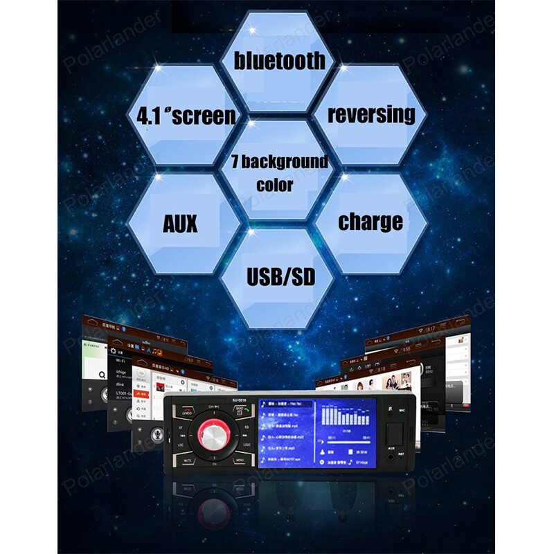 Single 1 DIN USB / TF card Bluetooth Car RadioMP5 remote control AUX/SD 4.1-inch